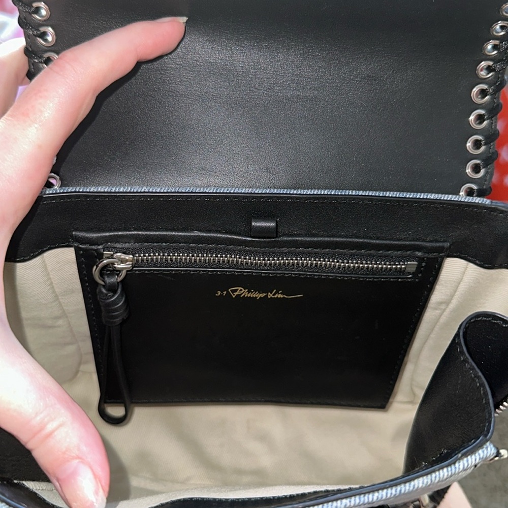 3.1 Phillip Lim Denim and Black Leather Pashli Mini Satchel - Picture 8 of 11
